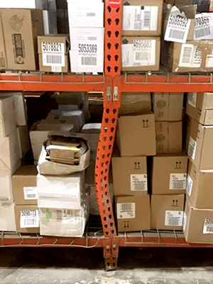 Damaged Pallet Rack Column Base