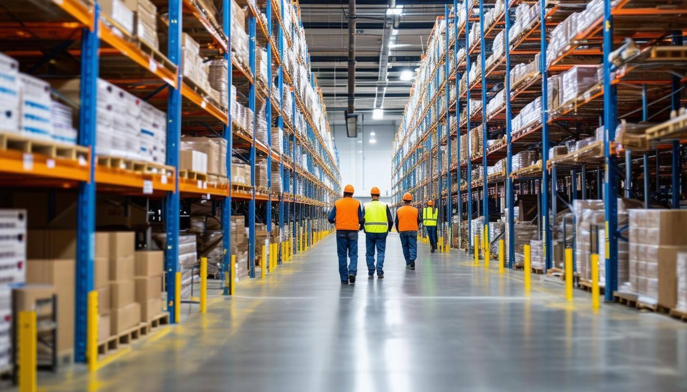 Racking Warehouse with managers and inspectors
