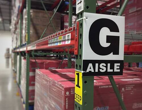 Warehouse aisle sign