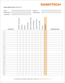 Warehouse Pallet Racking Checklist Template (Excel Sheet & PDF)