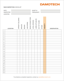 Pallet Rack Inspection Checklist | Free Excel & PDF Template