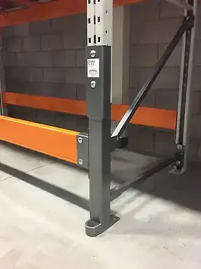 DAMO FLEX with DAMO HOOK OVER installed on warehouse racking