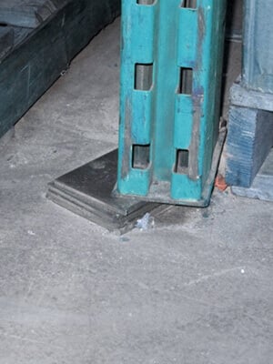 Damage Shims on pallet rack