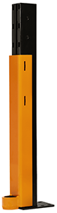 Orange Damo Guard XPS anchored to a pallet rack upright