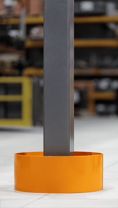 Low profile DAMO SHIELD installed around a warehouse column