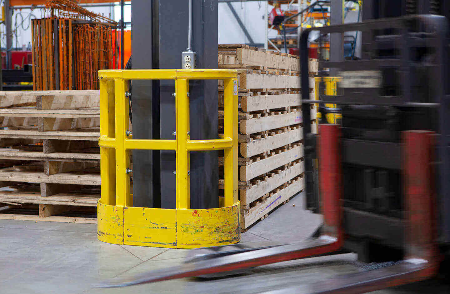 thumbnail image 2 of Warehouse Column Protector - High-Density Polyethylene Bollard Guard For 4" Square Columns 2 of 11