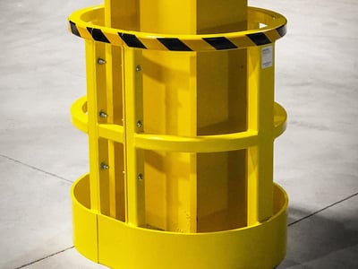 Damo Shield protecting a steel column in a manufacturing facility
