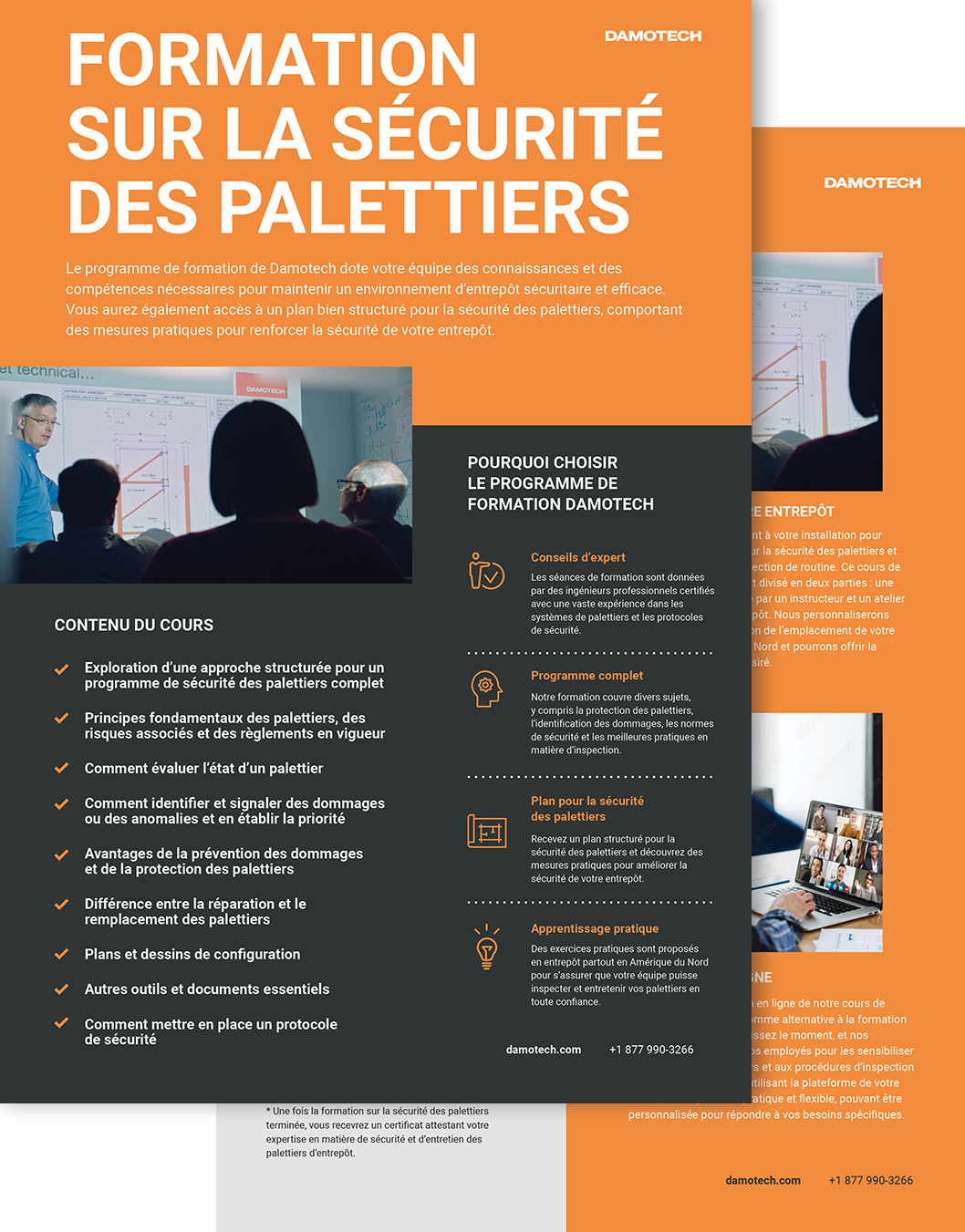 Feuillet sur la formation en sécurité des palettiers 