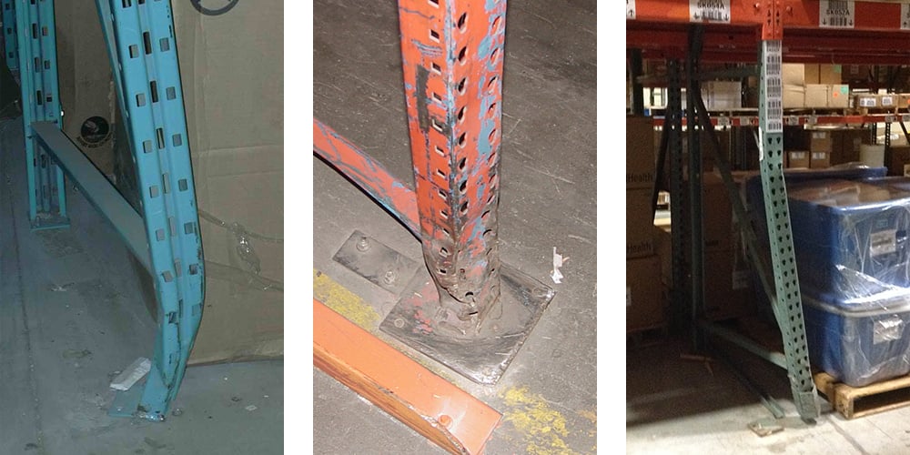 Damaged Pallet Rack Footplate 