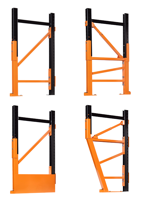 All 4 DAMO Pro configurations, single and double leg, Deflex plate and slanted or cantelevered leg.