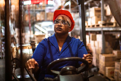 Forklift Operator in a Warehouse