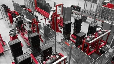 Tote Bin Stacking in a H&M Garment Warehouse