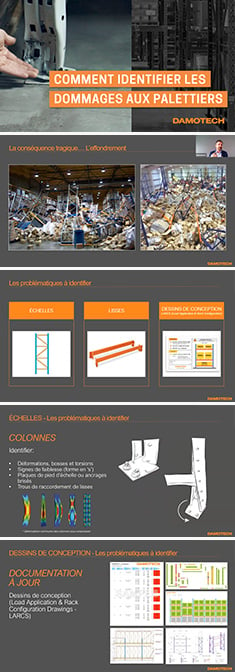 Captures d'écran du webinaire comment identifier les dommages aux palettiers