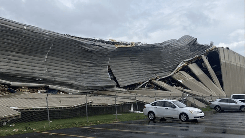 Meijer distribution center in Ohio after a tornado