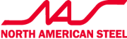 North American Steel logo – Canadian manufacturer of pallet racking systems, including roll-formed and structural warehouse storage solutions.