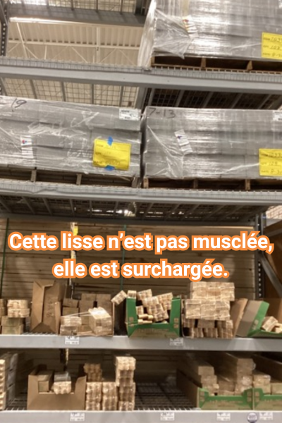 Lisse de palettier déformée à suite d'une surcharge