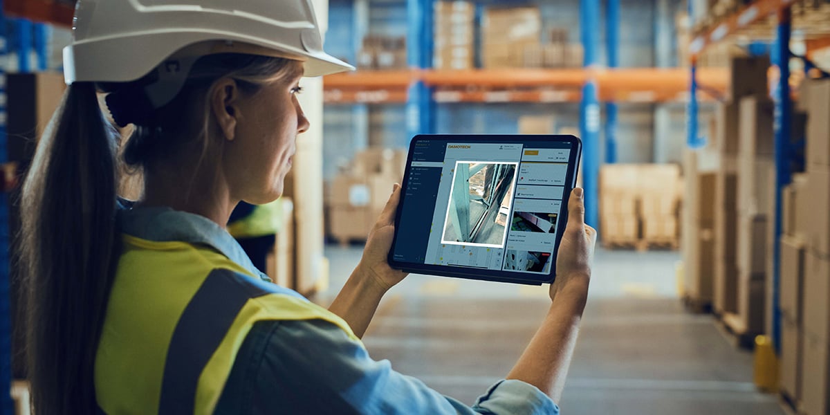 Inspections d'entrepôt avec l'application Damotech