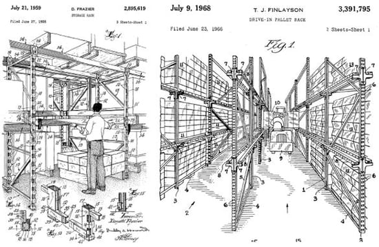 Patents for single deep and drive-in pallets. 