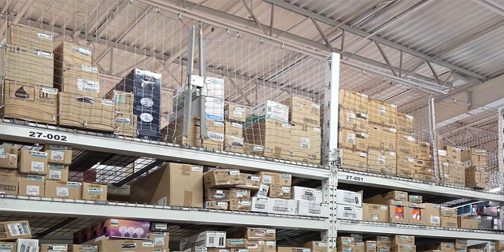 Filet de sécurité pour palettiers en entrepôt
