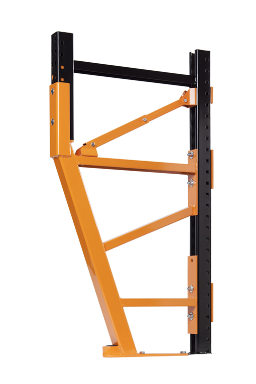 Damotech Damo Pro repairing the front column of a cantilevered pallet rack upright