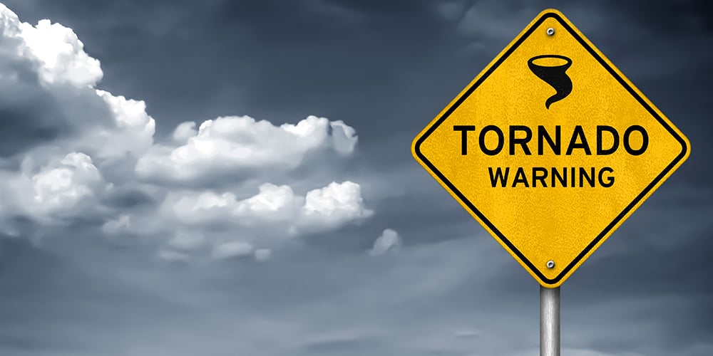 Tornado warning sign