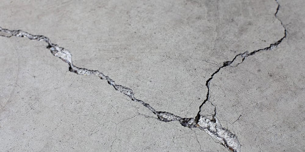 Damaged warehouse flooring
