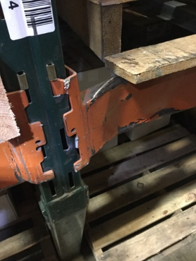 damaged beams on pallet rack