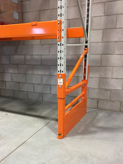 DAMO PRO double leg pallet rack repair kit with the optional Deflex Plate installed