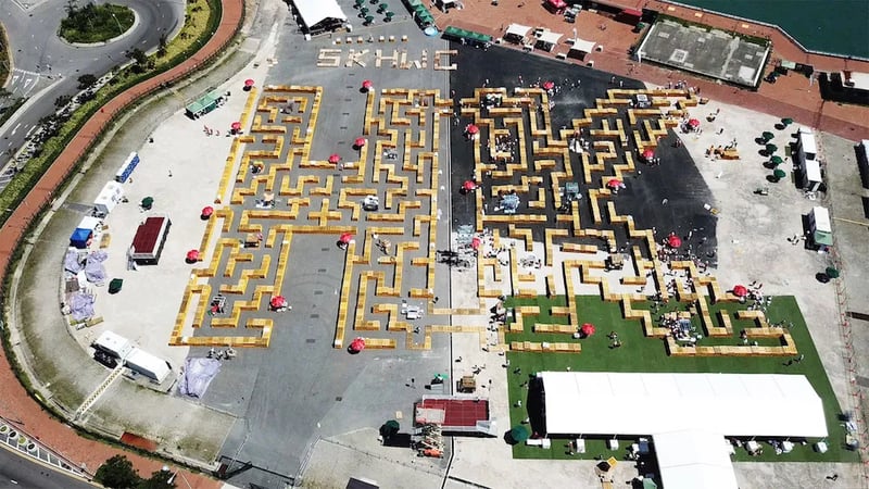 Record du monde de la plus longue ligne de palettes