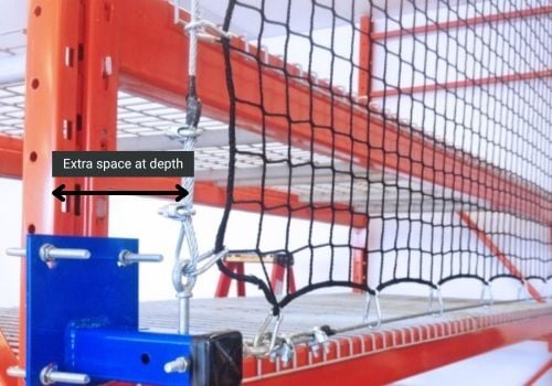 Offset rack safety netting