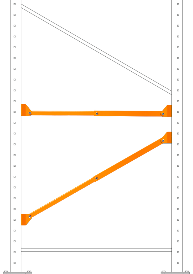 Damo Brace repairing horizontal and diagonal brace damaged