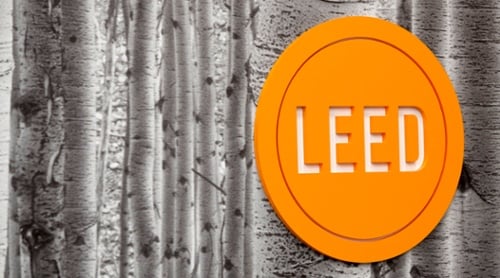 Leed logo on a Damotech wall