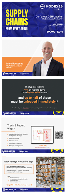 A thumbnail image of a MODEX 2026 seminar presentation of rack audits.