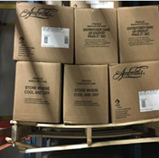 Overloaded pallet in a warehouse