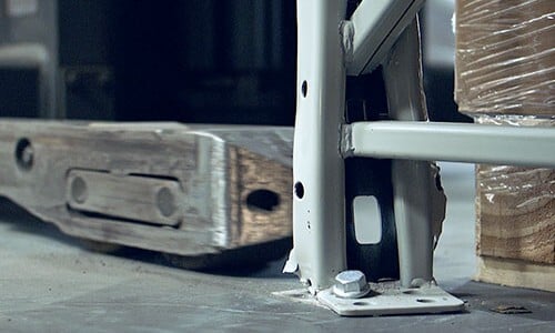 Rack damage caused by forklift