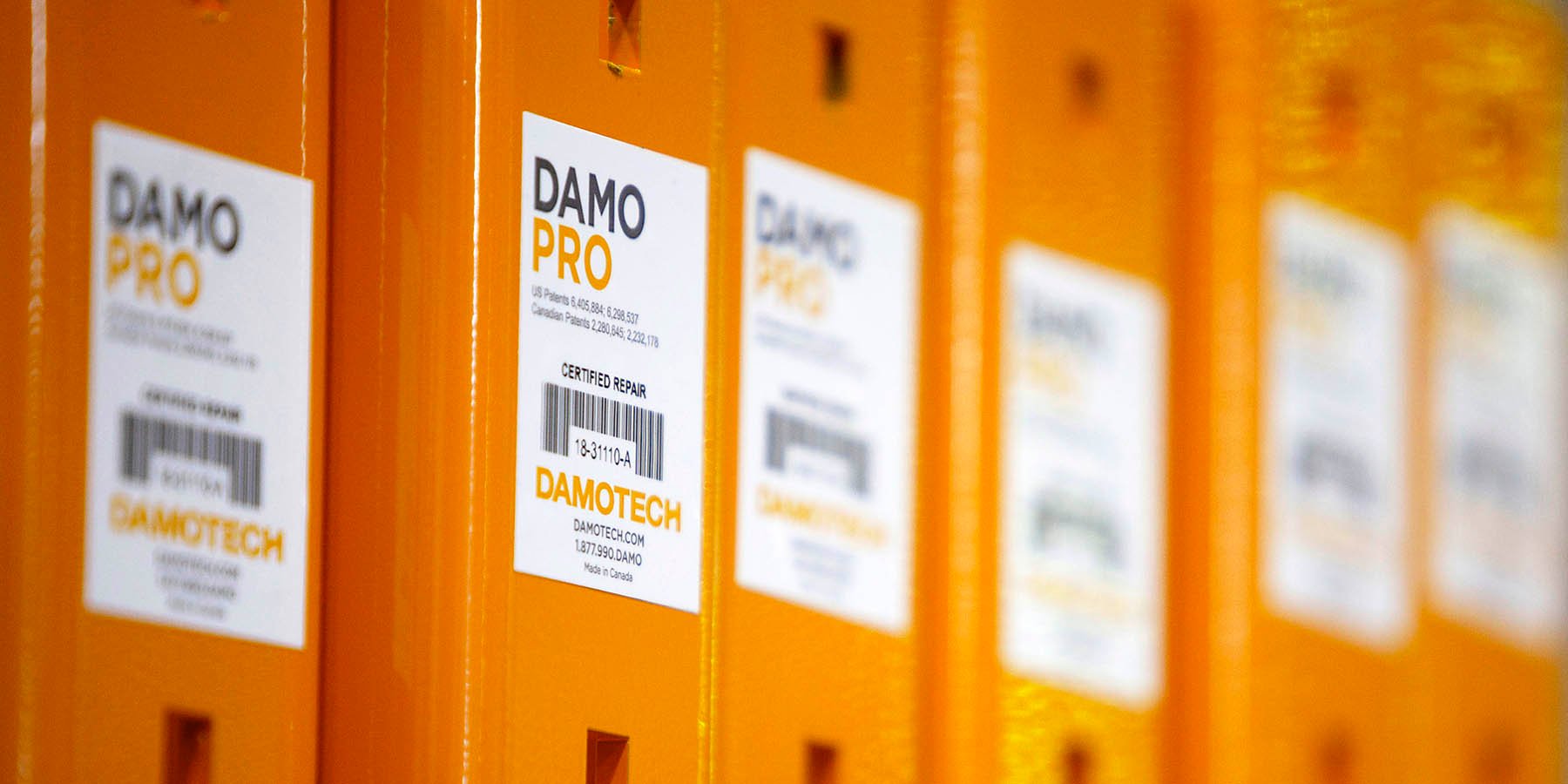 Close up on a Damo Pro rack repair kit